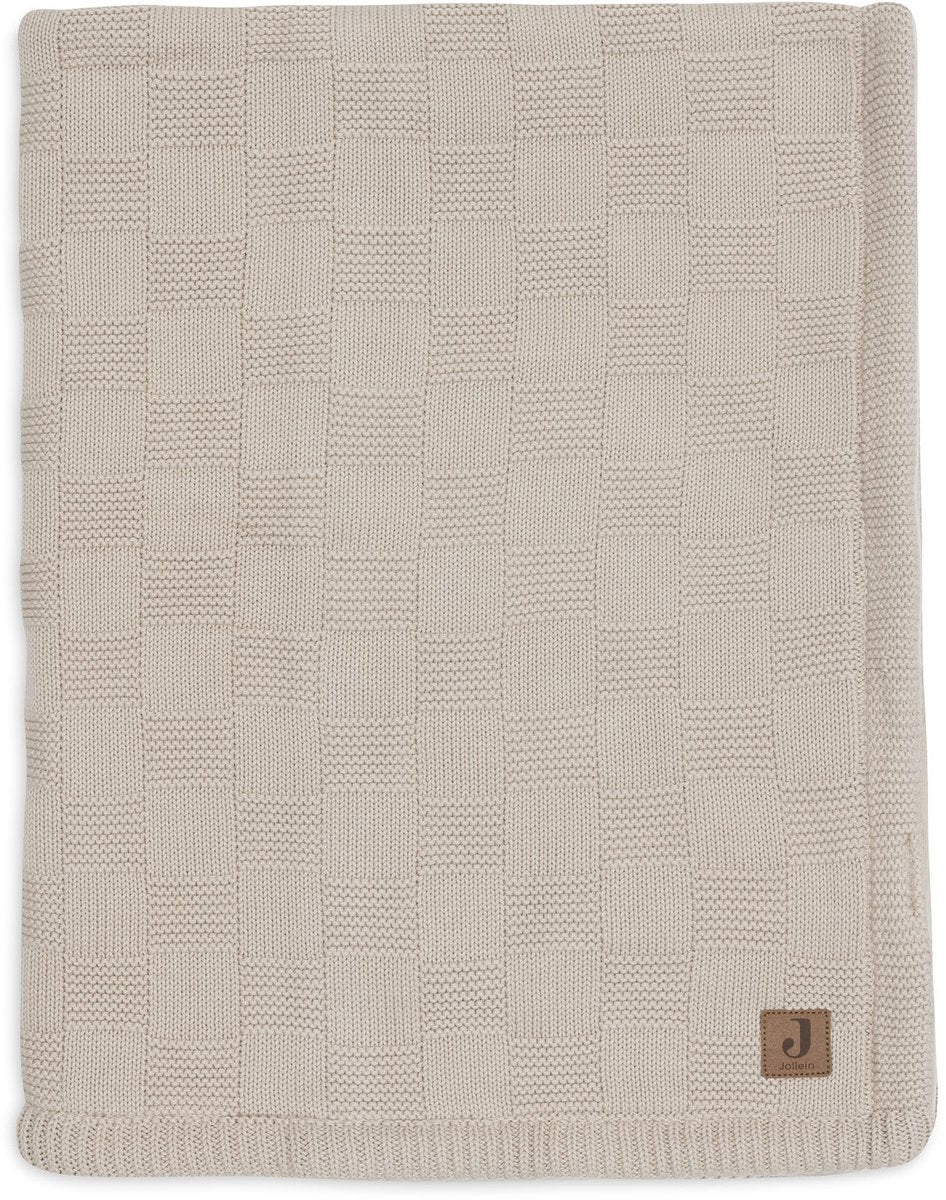 Jollein couverture bébé berceau - 75x100cm - tricot box - velours sable chaud