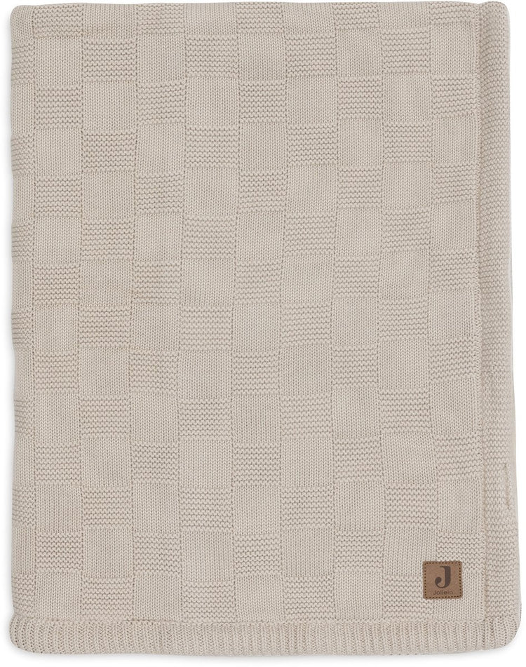 Jollein couverture bébé berceau - 75x100cm - tricot box - velours sable chaud