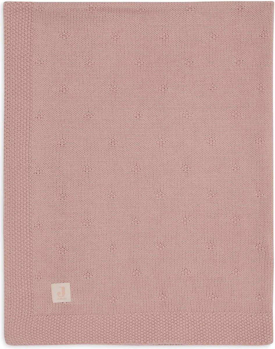 Jollein - couverture de berceau 100x150cm - couverture bébé - tricot douillet rose sauvage
