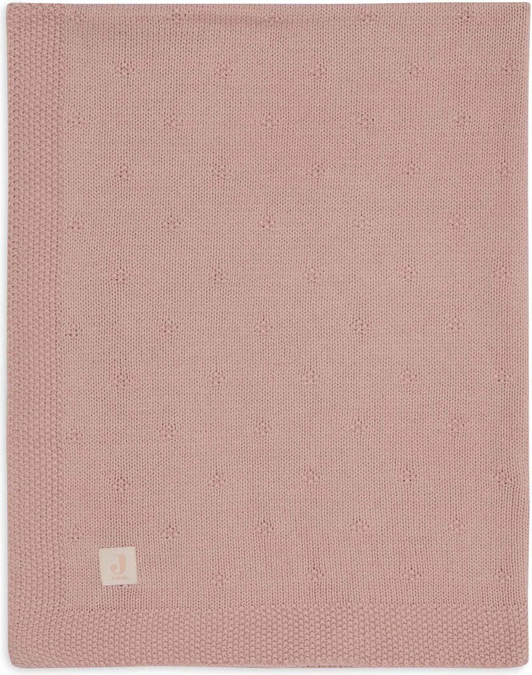 Jollein - couverture de berceau 100x150cm - couverture bébé - tricot douillet rose sauvage