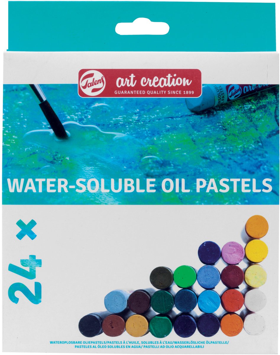 TALENS PASTELS D'HUILE SOLUBLE D'EAU-EAU, 24SE.