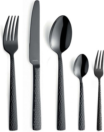 Amefa Felicity - Ménagère 30 pièces - comprenant fourchettes à pâtisserie - pour 6 personnes - noir