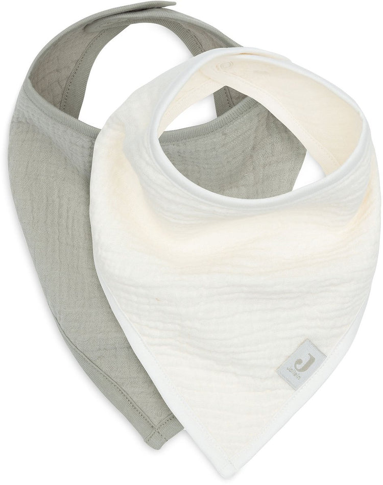 Jollein bavoir bandana bébé - hydrophile - bavoirs bébé - 2 pièces - avoine vert olive