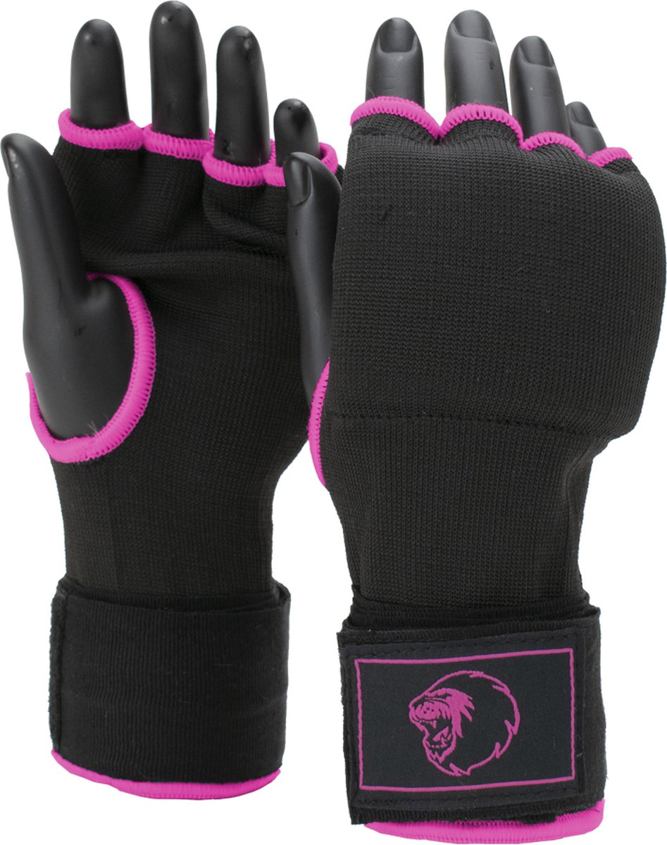 Sous-gants Super Pro Combat Gear avec bandage noir rose extra petit