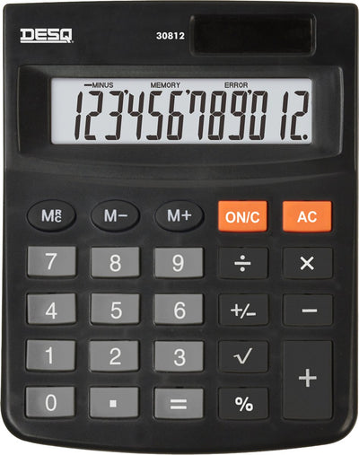 Desq® | calculatrice de bureau | 12 chiffres| compacte | robuste