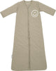 Meyco gigoteuse bébé flammé avec application sourire avec manches zippées - taupe blanc cassé - 110 cm - 2,5 tog
