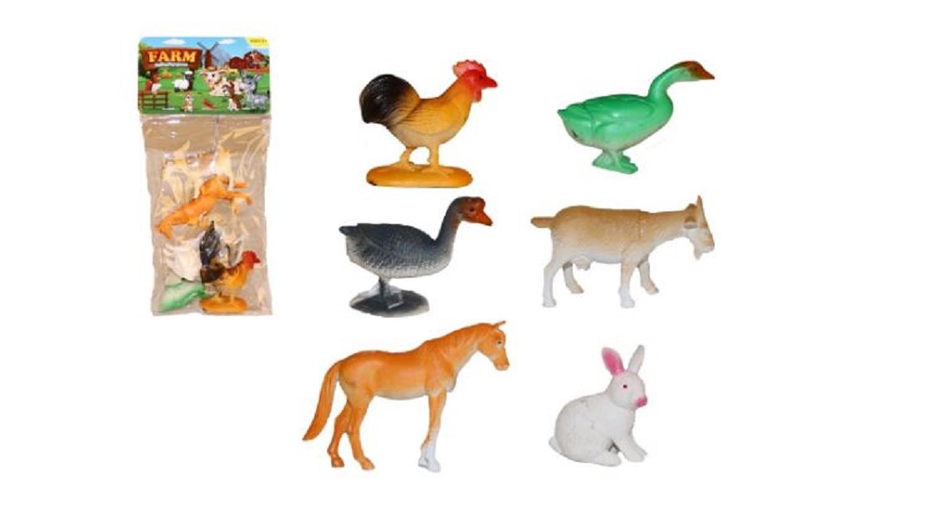 Animaux de la ferme en sachet 6 pièces 28x13x5cm