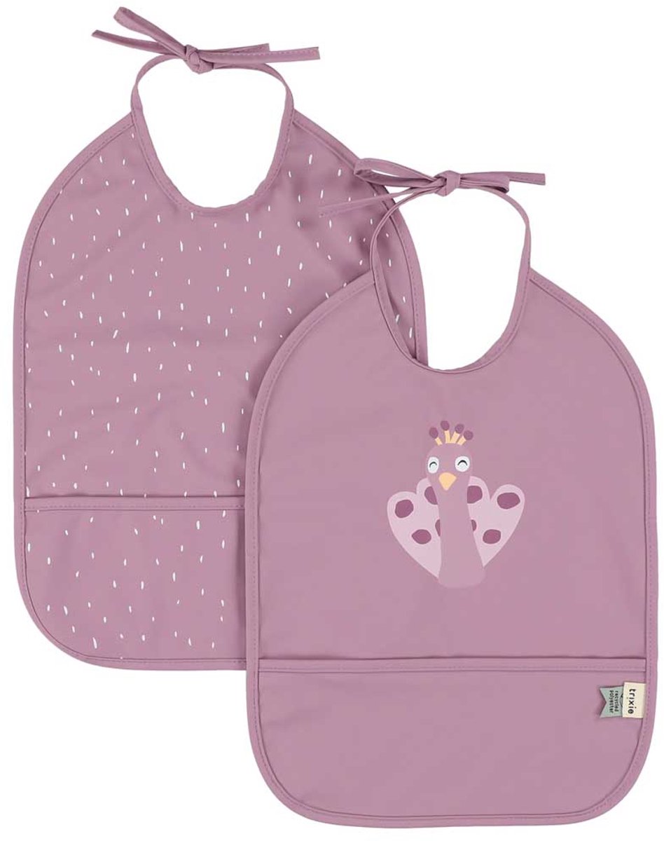 Ensemble de bavoirs Trixie - pack de 2 lavables mrs. bavoirs bébé paon.