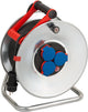 Brennerstuhl garant s ip44 enrouleur de câble (câble 50 m noir, tôle d'acier, utilisation extérieure de courte durée, fabriqué en Allemagne) argent
