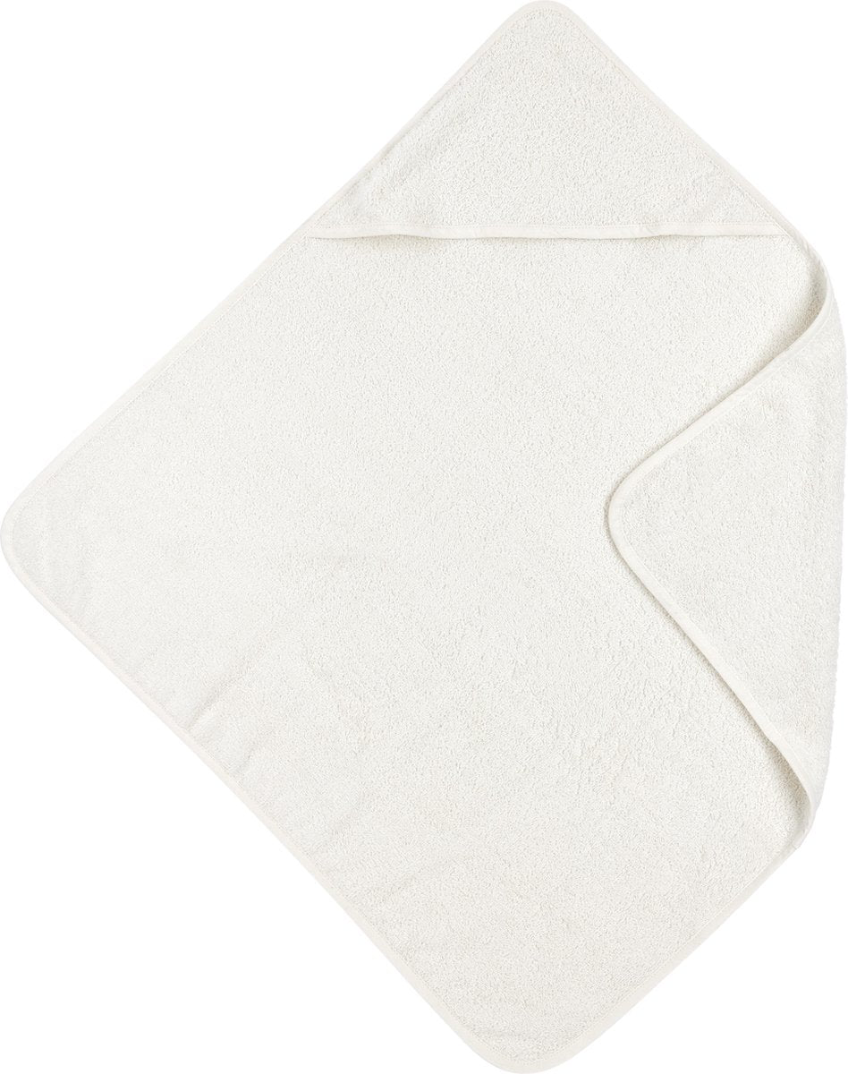 Cape de bain Meyco baby uni - tissu éponge - blanc cassé - 75x75cm