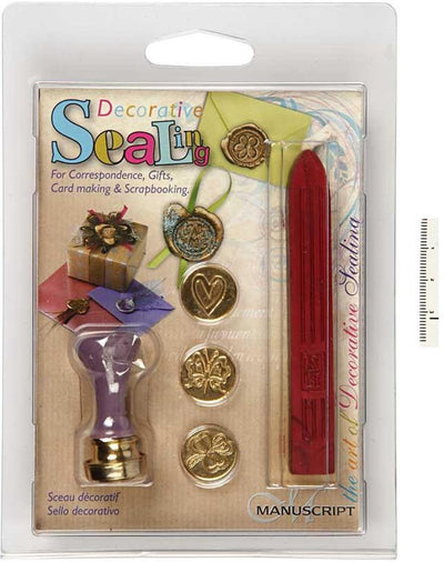 Creativ Company Seal Set, Heart, Klaver, Butterfly, D 18 mm, 1 set