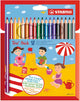 Stabilo trio épais - crayon de couleur ergonomique - avec noyau extra épais 4,2 mm - étui de 18 couleurs