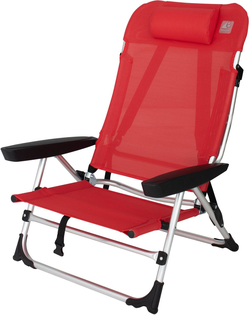 Eurotrail marbella - chaise de plage avec position inclinable - rouge