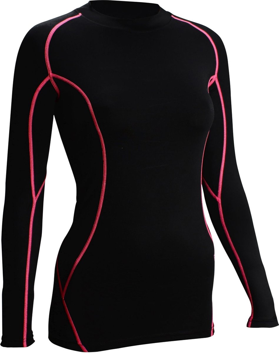 Chemise de compression Avento - manches longues - femme - noir rose - taille 42