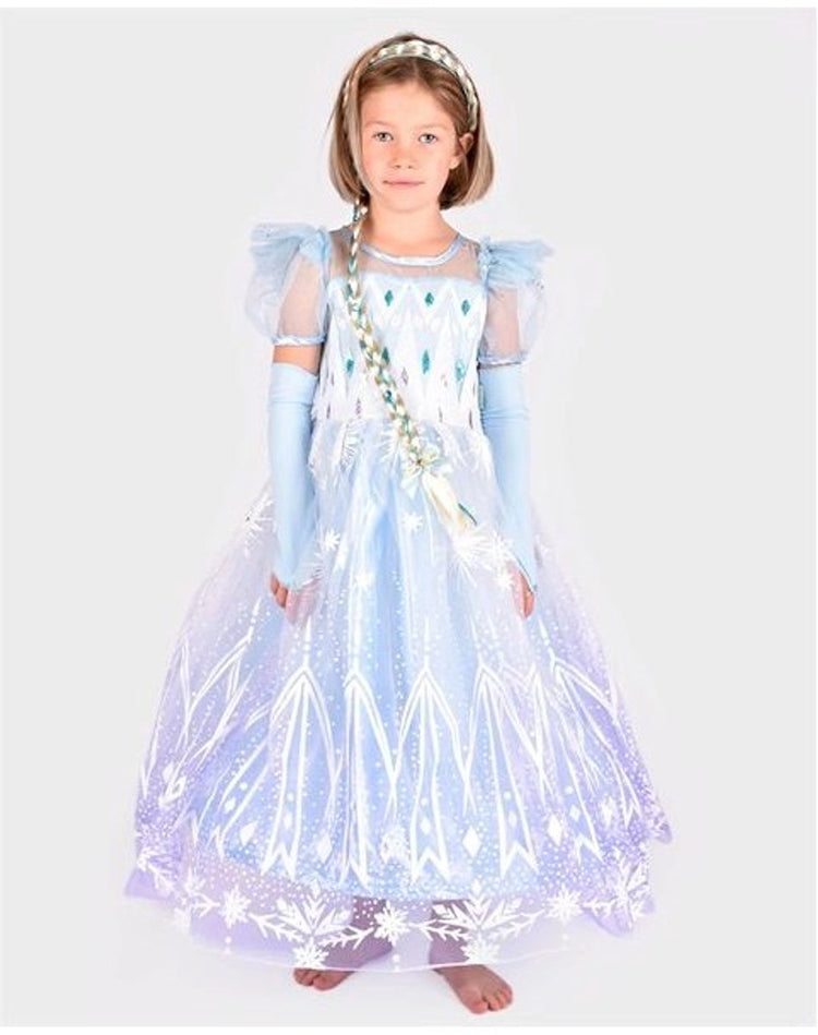 Déguisement de bonne fée robe de princesse Frozen - 98-104cm - 3-4 ans - bleu