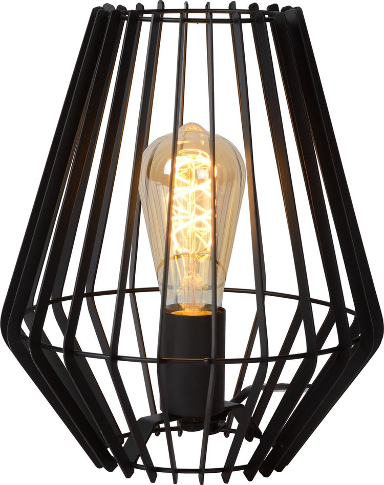 Lucide reda - lampe de table - 1xe27 - noir