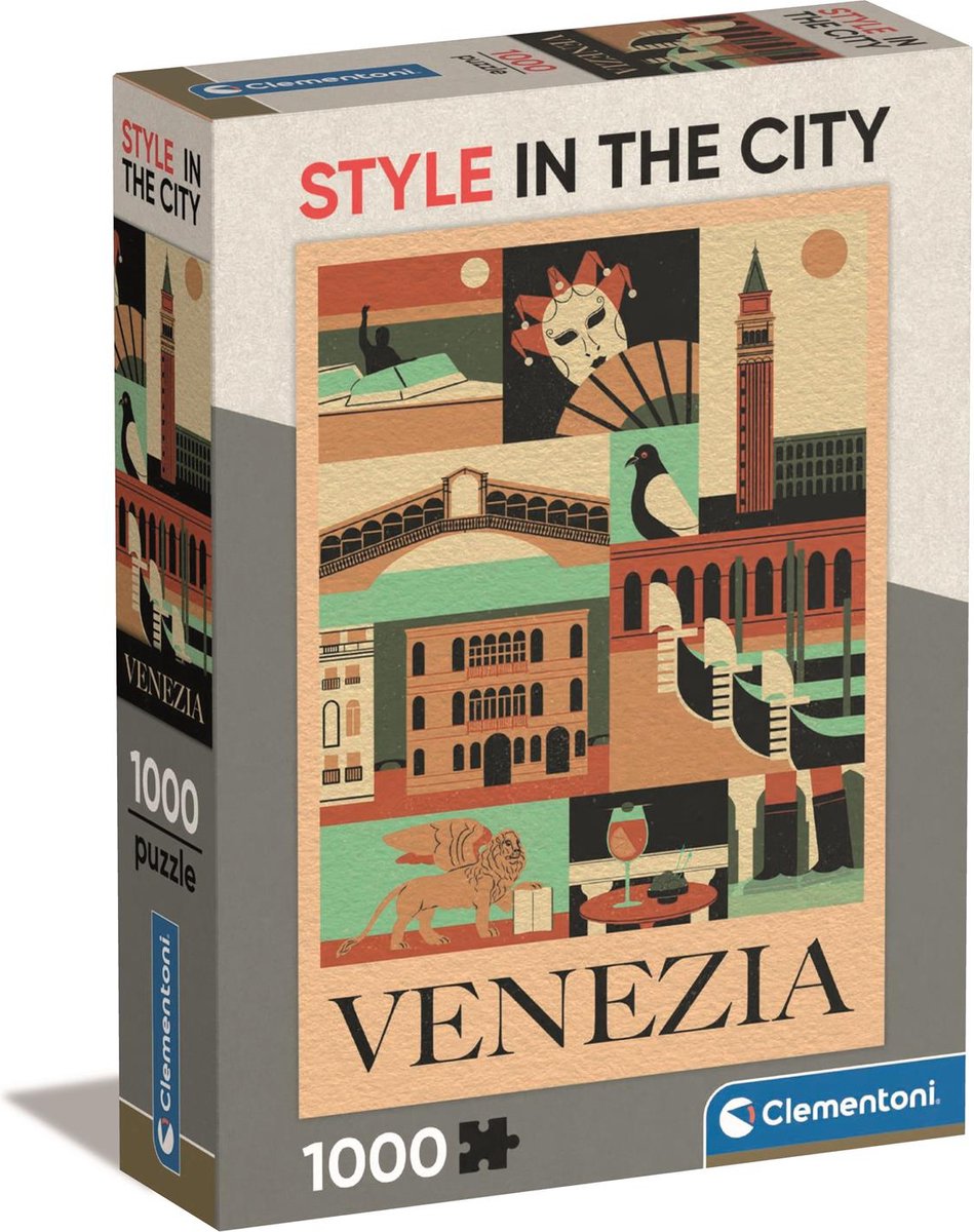 Clementoni - puzzle - 1000 pièces - style dans la ville de Venise - puzzle pour adultes