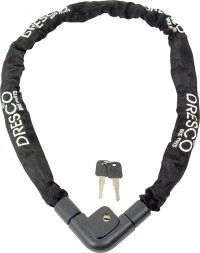 Verrouillage de la chaîne Dresco 120 cm x 7 mm avec 2 touches noir