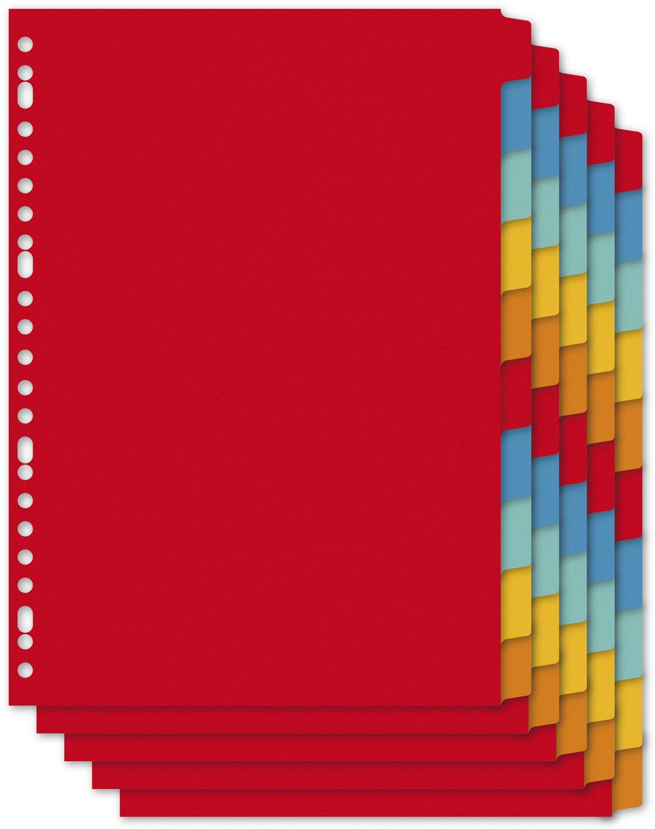 Onglets Kangaro a4 - 10 parties - onglets vierges - carton - rétractable à 5 jeux - pe410m-5