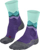 Falke tk2 chaussettes de marche en laine épaisse anti-ampoules en matériau fonctionnel femme violet - taille 37-38