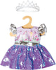 Frais de robe de poupée Heless et licorne avec paillettes et kroon, 28-35 cm