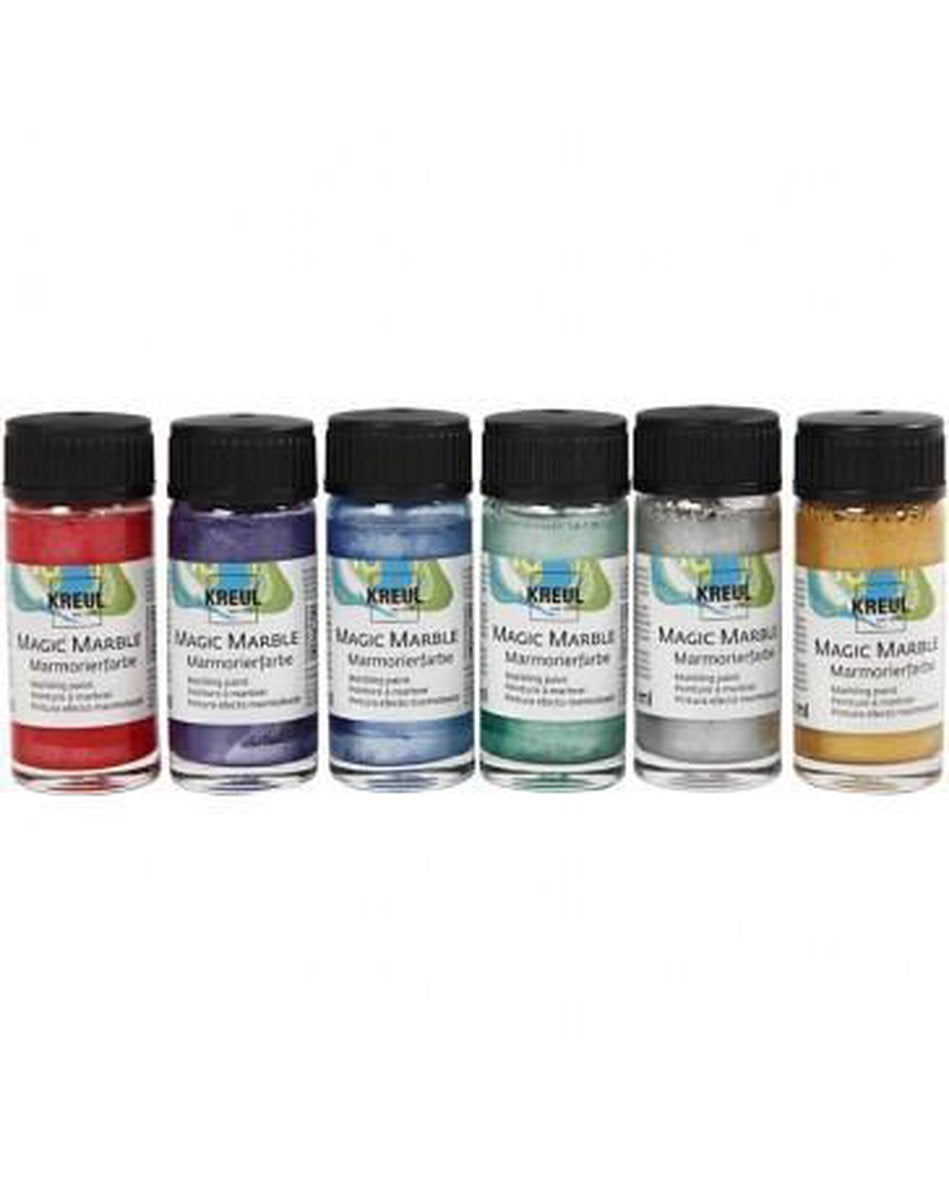 Peinture en marbre - couleurs métalliques, 6x20 ml