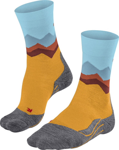 Falke tk2 chaussettes de marche en laine épaisse anti-ampoules en matériau fonctionnel femme jaune - taille 39-40