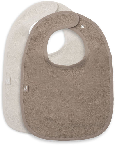 Jollein bavoirs en tissu éponge sable café au lait (paquet de 2)