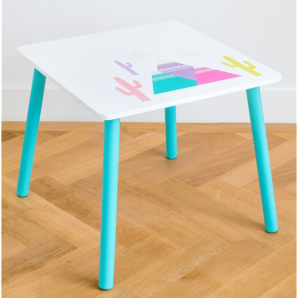 Table en bois lama lama avec 2 chaises