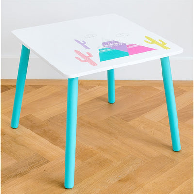 Table en bois lama lama avec 2 chaises