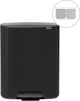 Poubelle Brabantia bo - 2 x 30 litres - tri des déchets - noir mat
