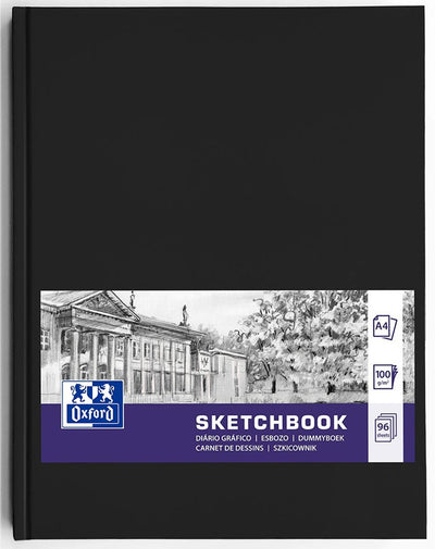Carnet de croquis Oxford - a4 - 96 feuilles - papier 100g - couverture rigide - noir
