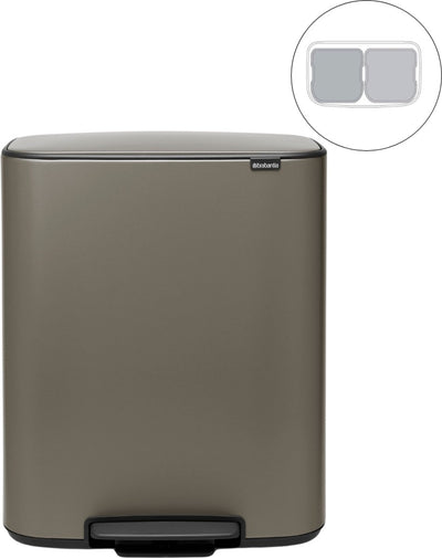 Poubelle Brabantia bo - 2 x 30 litres - tri sélectif - platine