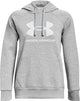 Pull de sport Under Armour UA Rival Fleece Big Logo HD pour Femme - Gris - Blanc