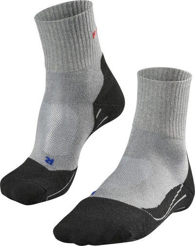 Falke tk2 cool chaussettes de marche courtes anti-ampoules en lyocell épais en matériau fonctionnel hommes gris - taille 42-43