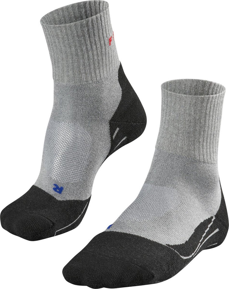 Falke tk2 cool chaussettes de marche courtes anti-ampoules en lyocell épais en matériau fonctionnel hommes gris - taille 42-43