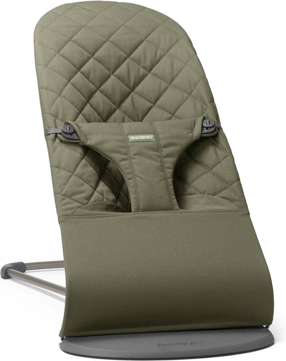 Babybjörn chaise à bascule Bliss - couette classique tissée - vert foncé - ergonomique - réglable - pliable