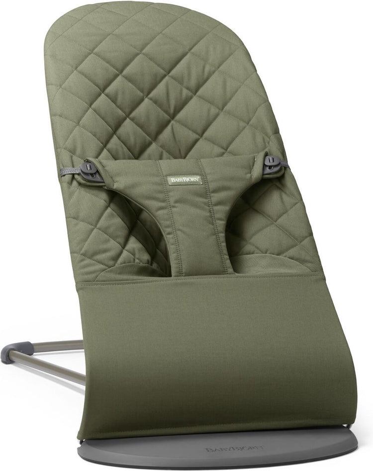 Babybjörn chaise à bascule Bliss - couette classique tissée - vert foncé - ergonomique - réglable - pliable