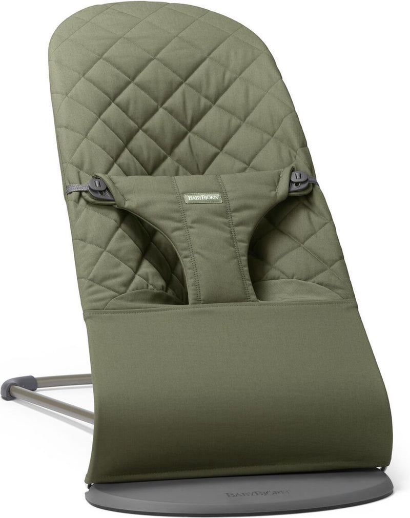 Babybjörn chaise à bascule Bliss - couette classique tissée - vert foncé - ergonomique - réglable - pliable