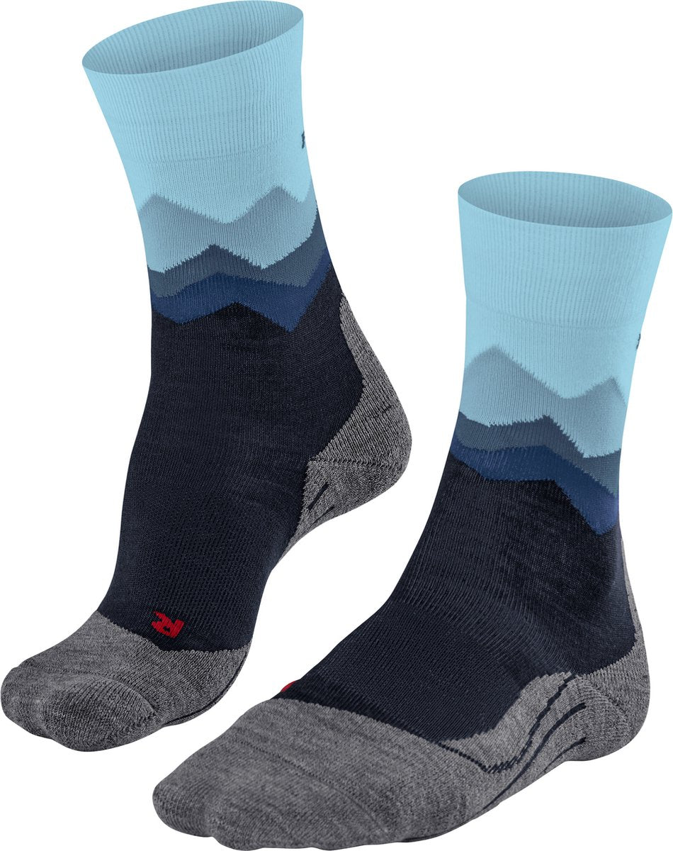 Falke tk2 chaussettes de marche en laine épaisse anti-ampoules en matériau fonctionnel femme bleu - taille 39-40
