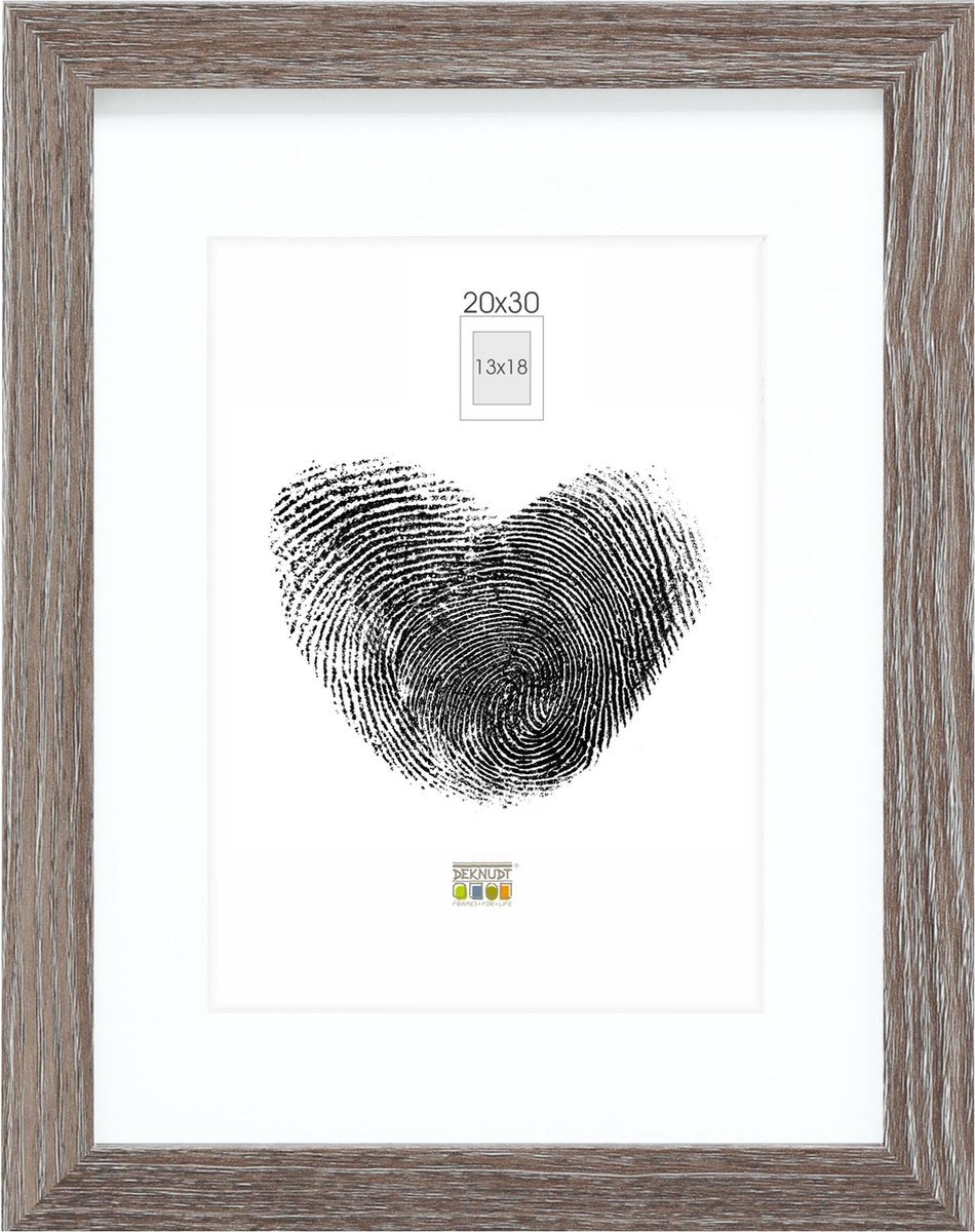 Cadre photo Deknudt frames - gris avec passe-partout - 13x18 20x30 cm