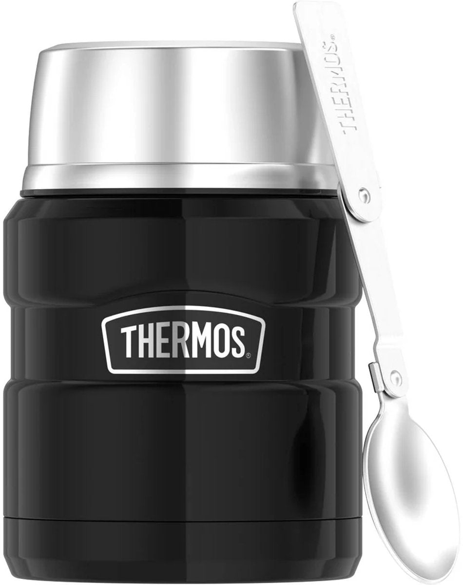 Thermos porte-aliments en acier inoxydable king - noir anthracite poli - 470ml