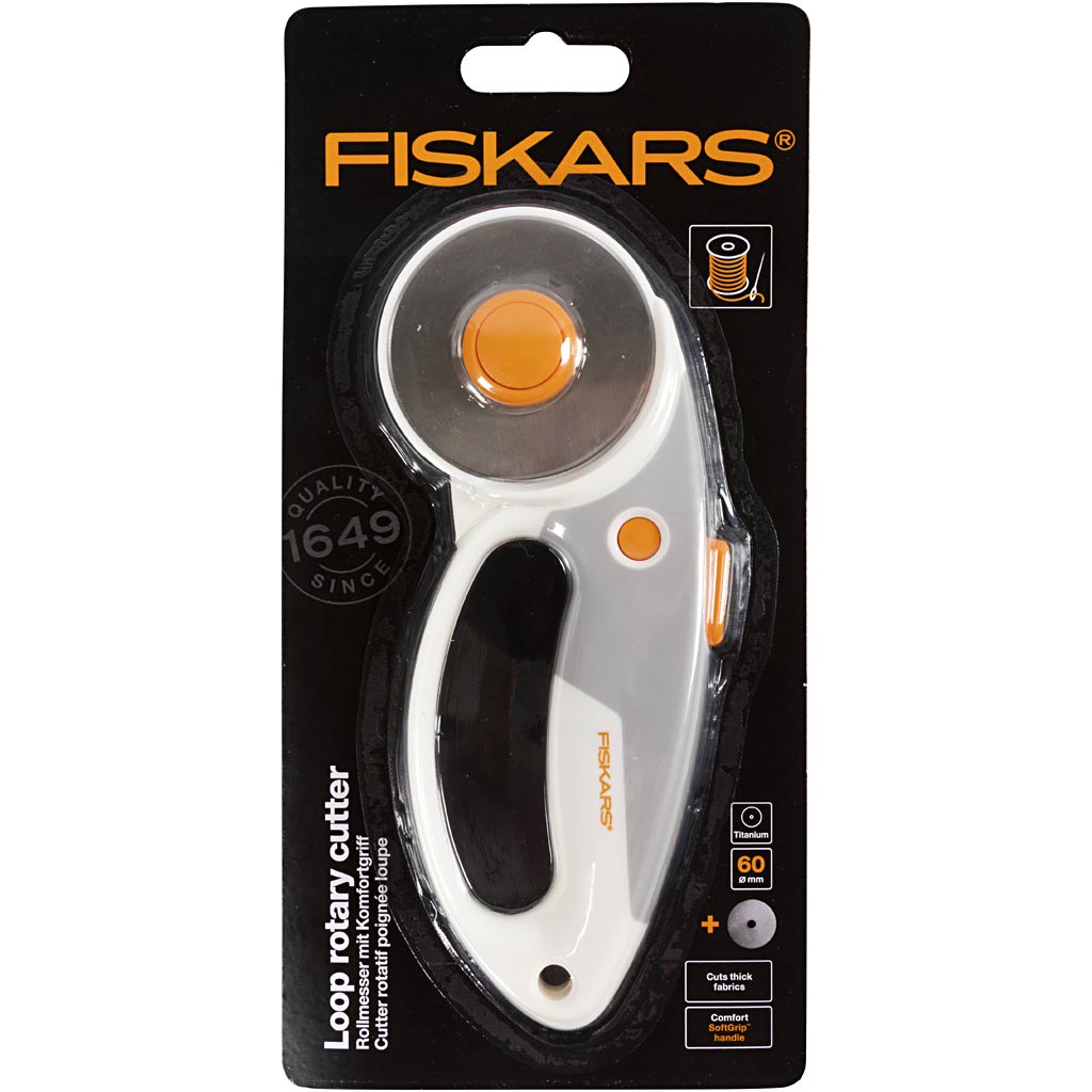 Couteau rotatif Fiskars, droitier-gaucher, 1 pièce