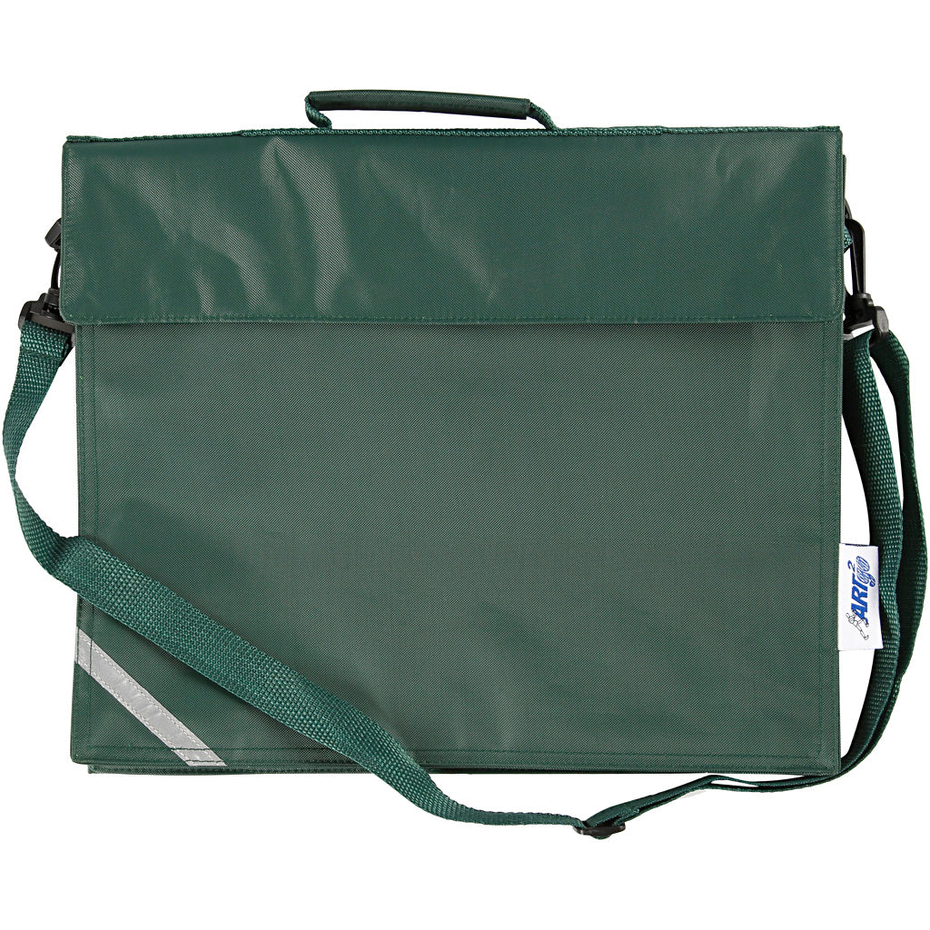 Cartable, d: 6 cm, dimensions 36x31 cm, vert, 1 pièce