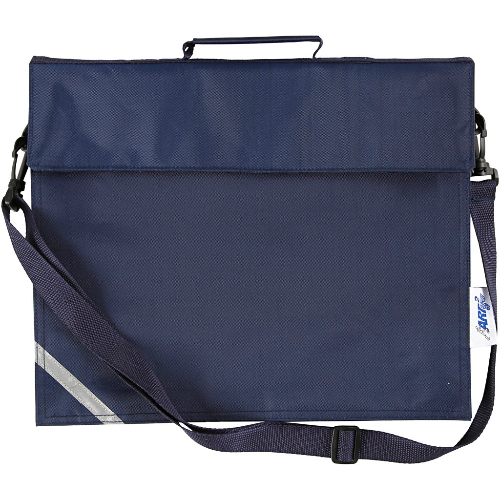 Cartable, d: 6 cm, dim. 36x31 cm, bleu foncé, 1 pièce