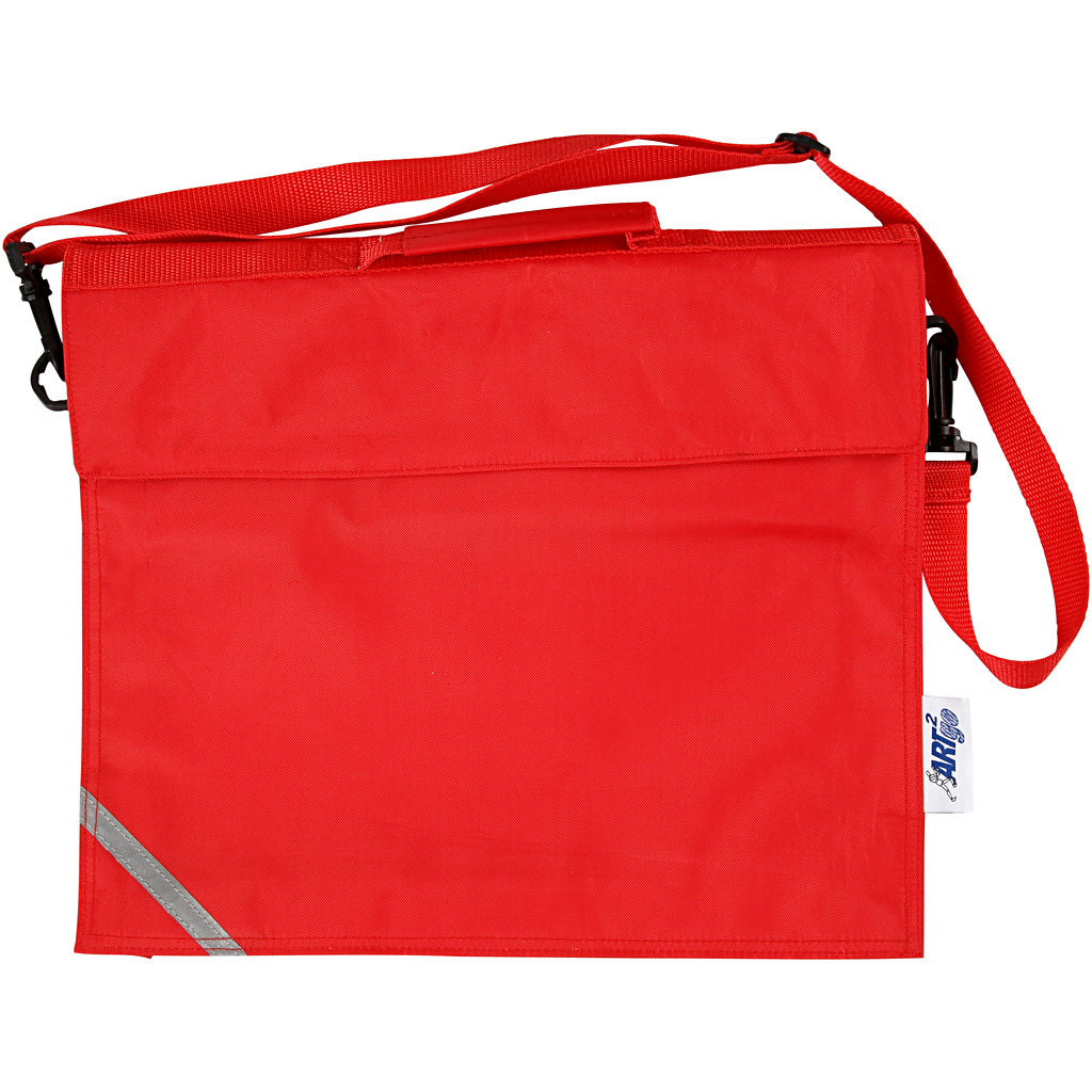 Cartable, d: 6 cm, dim. 36x31 cm, rouge, 1 pièce