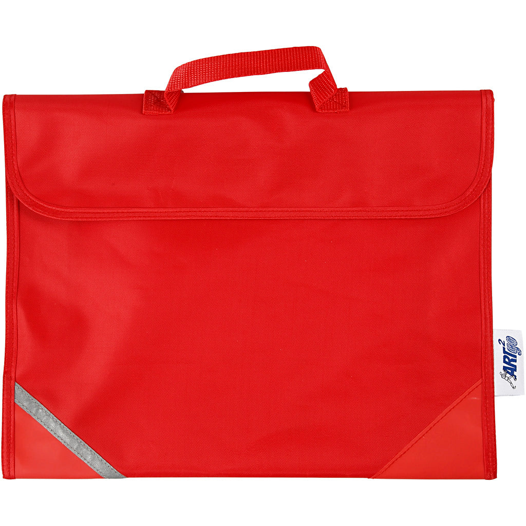 Cartable, d: 9 cm, dim. 36x29 cm, rouge, 1 pièce