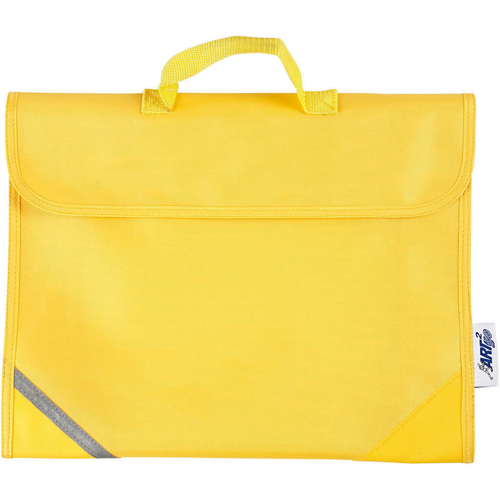 Cartable, d: 9 cm, dim. 36x29 cm, jaune, 1 pièce