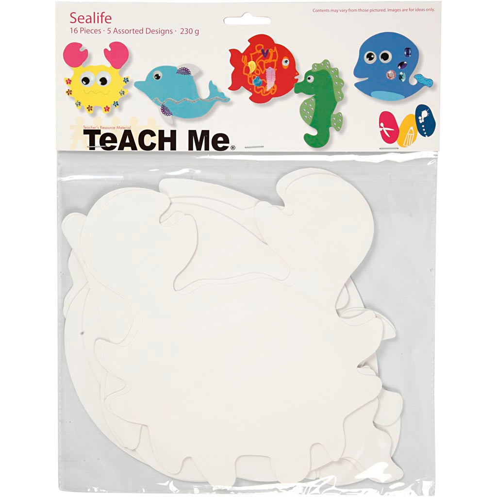 Creativ company animaux marins, h : 18,5-26 cm, l : 15-29 cm, 230 g, blanc, 16 pièces 1 boîte