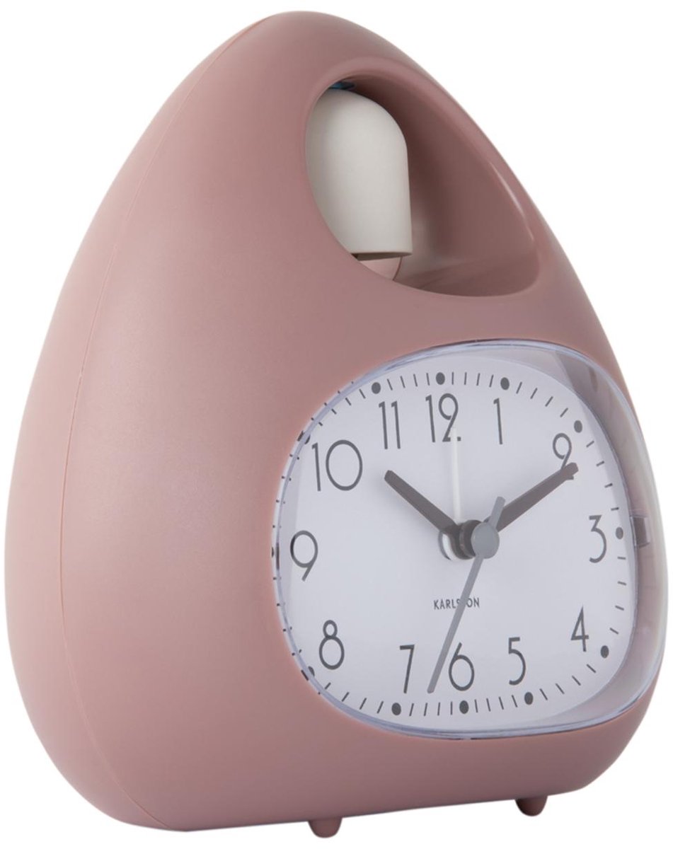 Karlsson réveil blob bell - rose tendre - 12x8x13,7cm - moderne - réveil pour chambre - réveils